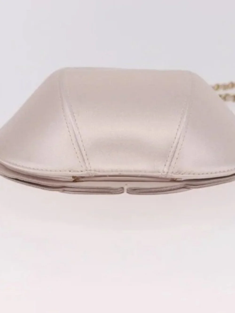 CHANEL Camellia Chain Hand Bag Lamb Skin Pink Gold CC Auth 185386SM